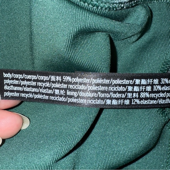 PINK Victoria's Secret Green Velour Velvet Crop Camisole Top with Bralet Size L - Picture 12 of 12